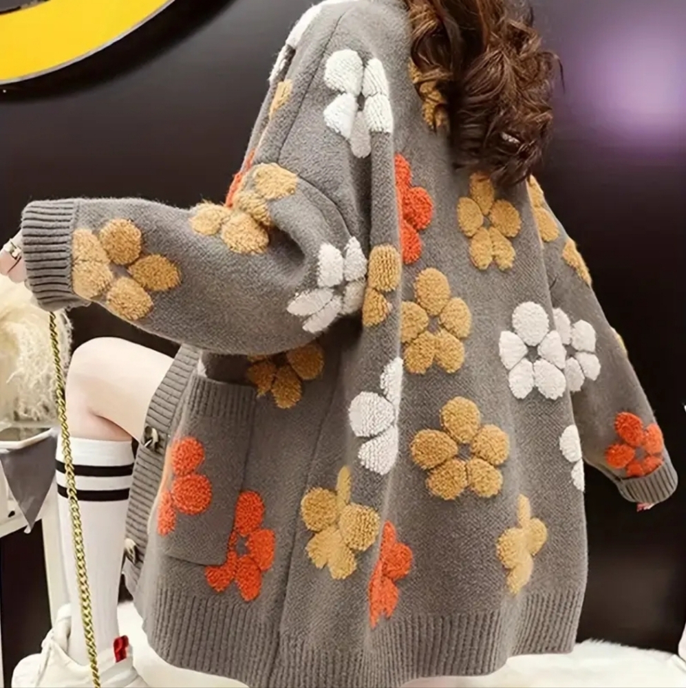 Georgeous Oversized Floral Cardigan. Button Down. Cozy, soft. Last One! - Picture 1 of 3
